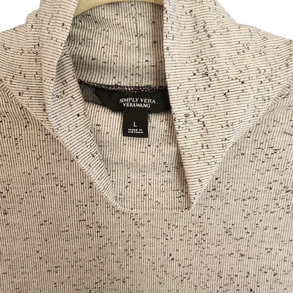 Simply Vera Vera Wang Womens Top Tan Ombre Ribbed Look Mock Neck Large